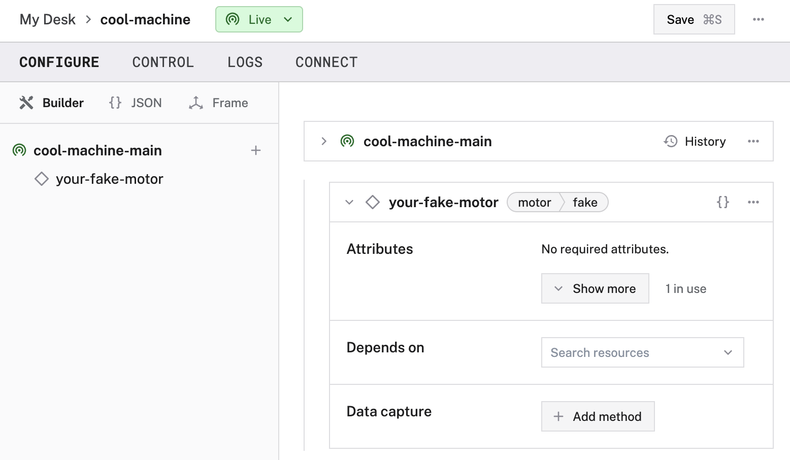 A fake motor config.